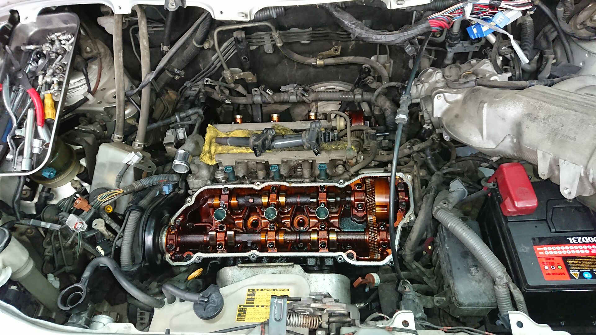 ダイハツ ムーブのオイル漏れ修理をしました 車検の評判が吉川で高い車工場のスタッフのブログ
